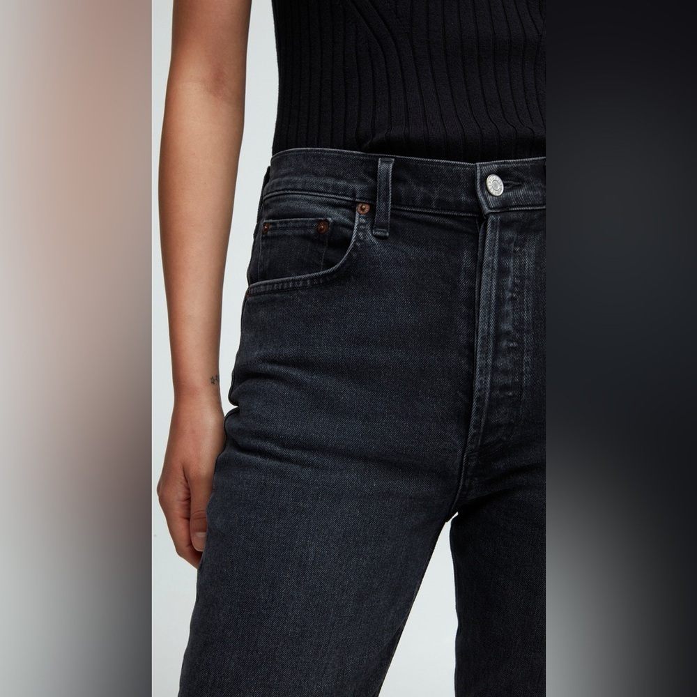 AGOLDE Riley High Rise Straight - Black - Size 23 - Picture 7 of 16